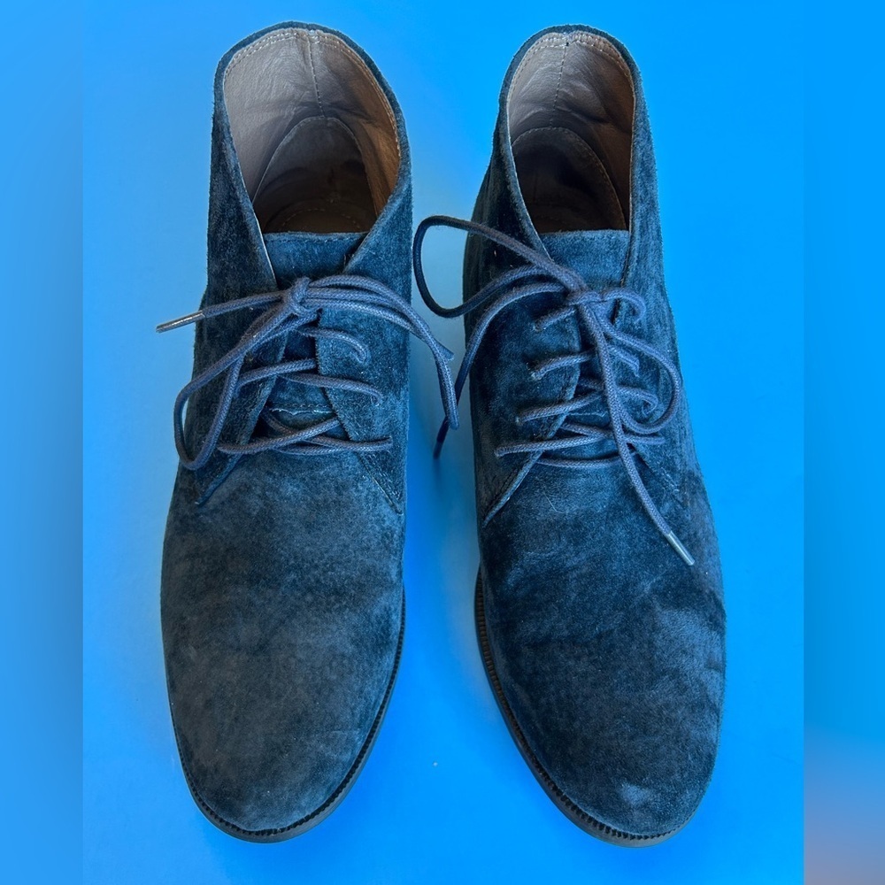 White Mountain Seneca Women's Suede Dark Blue Ankle Lace Up Boots Size 9 1/2